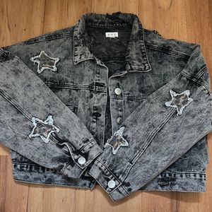 Unique Dark Washed Jean Jacket - POL